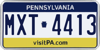 PA license plate MXT4413