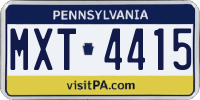 PA license plate MXT4415