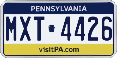 PA license plate MXT4426