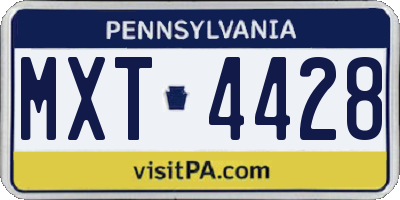 PA license plate MXT4428
