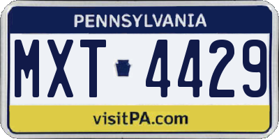 PA license plate MXT4429