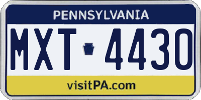 PA license plate MXT4430