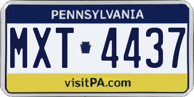 PA license plate MXT4437