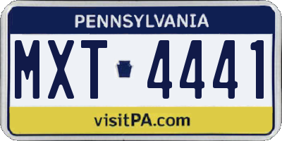 PA license plate MXT4441