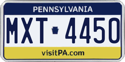 PA license plate MXT4450