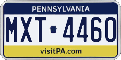 PA license plate MXT4460