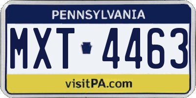 PA license plate MXT4463