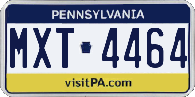 PA license plate MXT4464