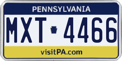 PA license plate MXT4466