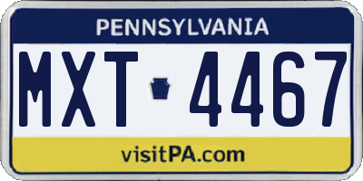 PA license plate MXT4467