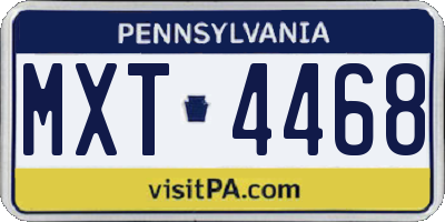 PA license plate MXT4468