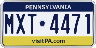 PA license plate MXT4471
