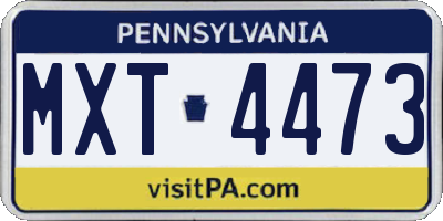 PA license plate MXT4473