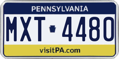 PA license plate MXT4480