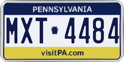 PA license plate MXT4484