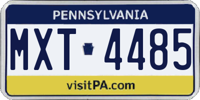 PA license plate MXT4485