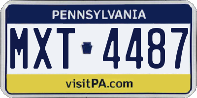 PA license plate MXT4487