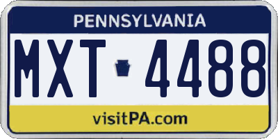 PA license plate MXT4488