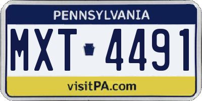 PA license plate MXT4491