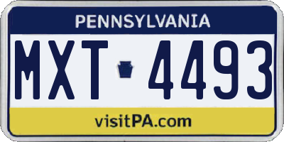 PA license plate MXT4493