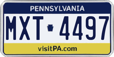 PA license plate MXT4497
