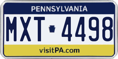 PA license plate MXT4498