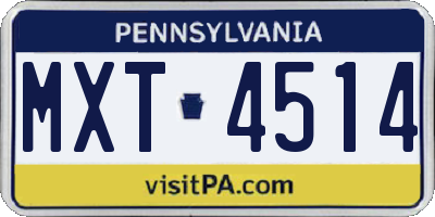 PA license plate MXT4514