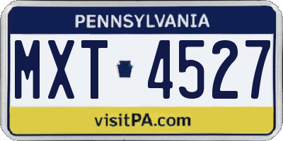 PA license plate MXT4527