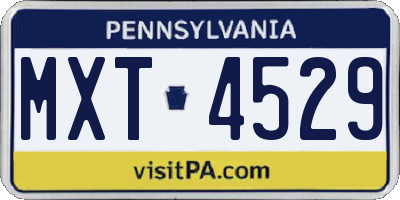 PA license plate MXT4529