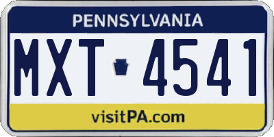 PA license plate MXT4541