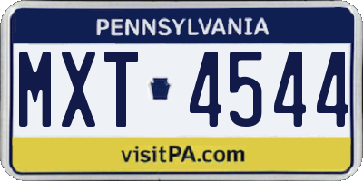 PA license plate MXT4544