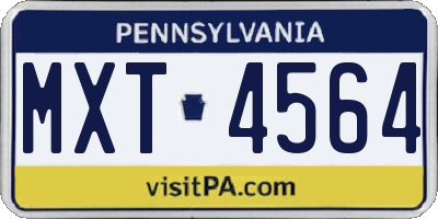 PA license plate MXT4564