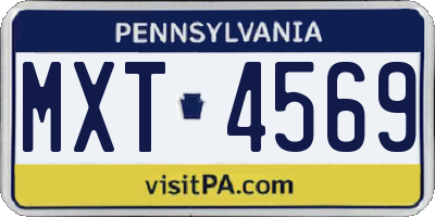 PA license plate MXT4569