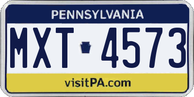 PA license plate MXT4573