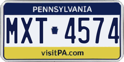PA license plate MXT4574