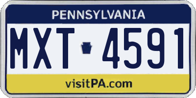 PA license plate MXT4591