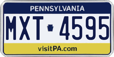 PA license plate MXT4595