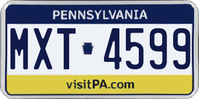 PA license plate MXT4599