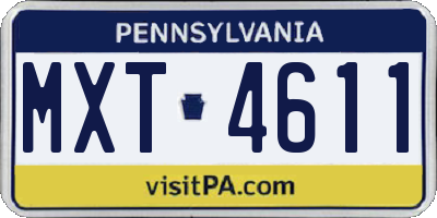 PA license plate MXT4611