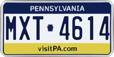 PA license plate MXT4614