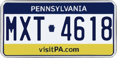 PA license plate MXT4618