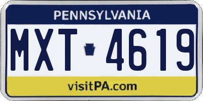 PA license plate MXT4619