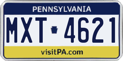 PA license plate MXT4621