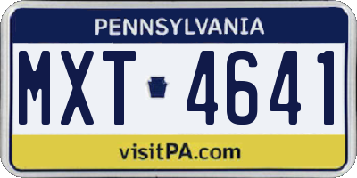 PA license plate MXT4641