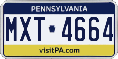 PA license plate MXT4664