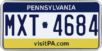 PA license plate MXT4684