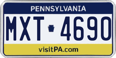 PA license plate MXT4690