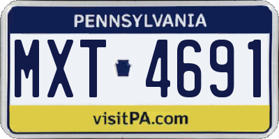 PA license plate MXT4691