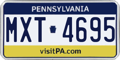 PA license plate MXT4695