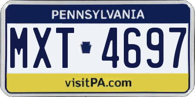 PA license plate MXT4697